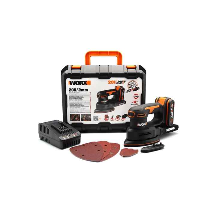 Wx822 20volt 2.0ah. Li-ion Rechargeable Professional Triangle Mouse Sander