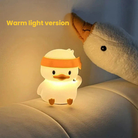 Veilleuse LED DouDou en forme de canard mignon pour bébés et enfants, en silicone + ABS, rechargeable Type-C, CRI 95, contrôle tactile, mini, lumière douce et chaude