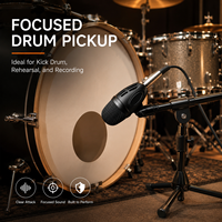 Kit de microphones pour batterie entièrement métalliques, 7 pièces avec micros pour caisse claire, toms et grosse caisse, connecteurs XLR pour performances live