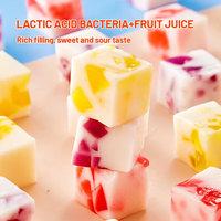 Bonbons Gélifiés Halal aux Fruits en Cubes, Sac de 1kg, 53% Jus Véritable, Probiotiques, Acide Lactique, Confiserie en Gros