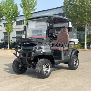 Silver Gray 2‑Seater Lifted Electric Golf Cart With Cooler <b>Box</b> For Outdoor Leisure Hunting Transportation - Product Image 1