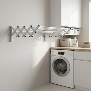 Wireking Aluminum 6.5M Wall Mounted Folding <strong>Clothes</strong> Drying Hanger Outdoor Indoor No Rust Fixed Laundry Tower Rack - Product Image 1