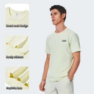 T-shirt Senza Cuciture da Uomo per Sport e Palestra, Estiva in Seta Ghiacciata, <span class=keywords><strong>Manica</strong></span> <span class=keywords><strong>Corta</strong></span> ad Asciugatura Rapida, Abbigliamento Casual alla Moda - Product Image 3