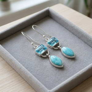 Magnifiques boucles d'oreilles pendantes en argent sterling 925 avec opale impériale pour mariage, fête et cadeau - Product Image 2