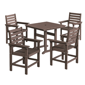 Respetuoso del medio ambiente HDPE Plástico Madera Impermeable Grano de madera Moderno Lado de la piscina Patio al aire libre Mesa de jardín - Product Image 2