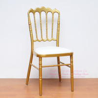 Chaises de banquet empilables en cuir, chaises de mariage de Dubaï, chaises Napoléon dorées de Chine