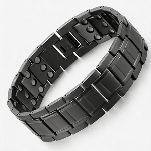 สร้อยข้อมือสแตนเลสสตีลแบบโซ่เคลือบสีดำสไตล์คลาสสิกสำหรับทุกเพศ - Product Image 4
