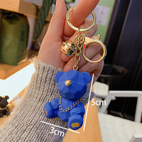 Nouveau Collier Créatif en Résine, Porte-clés Ours Arrogant, Charm de Sac Adorable, Pendentif pour Couples, Jouet de Machine à Griffes, Chine, Vendu à l'unité