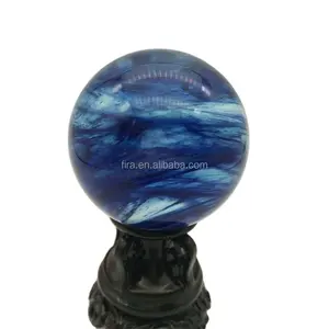 Красивый хрустальный шар дракона, декоративный хрустальный шар, оптовая продажа, синий хрустальный шар для коллекции