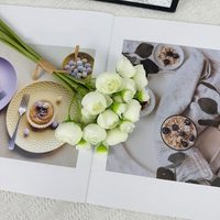 KEWEI 1892 Buket Sutra Kecil Laris Manis, Bunga Ranunculus Palsu Warna Pink, Hiasan Seni Bunga untuk Pajangan Interior dan Dekorasi