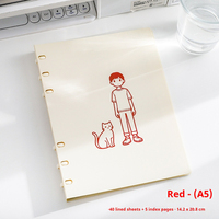 Carnet à spirales Mushroom Hole A5 B5 avec couverture en PP, pages lignées, rechargeable, avec index pour l'école, le bureau et le journal