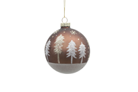 Handgemaakte antieke imitatie glazen kerstboomscène hanger 8cm vintage afwerking voor binnengebruik als decoratie glaswerk