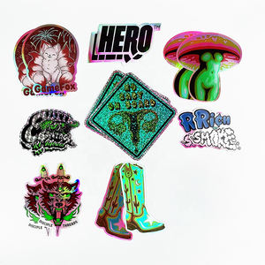 Autocollants holographiques drôles adhésifs de dessin animé A4 3m <span class=keywords><strong>pack</strong></span> d'autocollants réutilisables en vinyle mat de mauvaises herbes feuille d'autocollant en vinyle découpé baiser personnalisé - Product Image 5