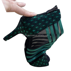 Chaussures de danse personnalisées à talons hauts Peep Toe Bottes pour femmes Paon - Product Image 5