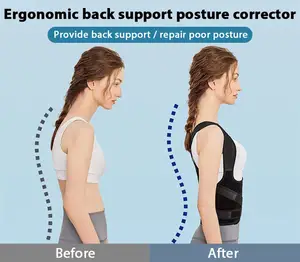 Corretor de postura para escoliose unissex com apoio para alisamento das costas ergonômico para juncos