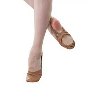 JW Professionelle Flache Ballett Pointe schuhe Mädchen Halbe Sohle Leder Ballett Schuhe für Kinder