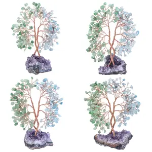 Árvore de cristal de ametista, ametista, base de árvore da vida, artesanal, alta qualidade, dinheiro, sorte, cura