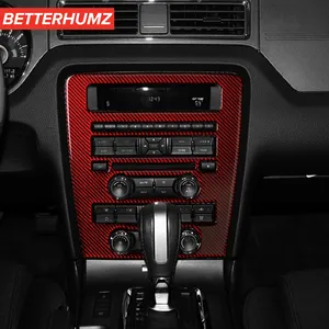 For Ford Mustang 2009-2013 Car Body Decoration Carbon Fiber Sticker Central Control CD Panel Car Covers Interior Auto Parts
