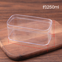 Boîtes en plastique jetables PS pour tiramisu, contenants transparents de 1 mm d'épaisseur pour desserts, capacité de 200 à 500 g pour mousse de lait au matcha