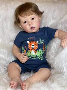 Muñeca <span class=keywords><strong>Reborn</strong></span> de silicona de estilo <span class=keywords><strong>vintage</strong></span> de 20 pulgadas con atuendo retro y extremidades articuladas para regalo de posabilidad para niñas - Product Image 3