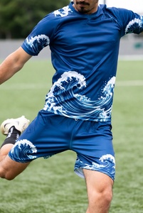 Ensemble de maillot de football unisexe doré à motif géométrique, manches longues, coupe athlétique, impression sublimée, 100 % coton, séchage rapide, toutes saisons - Product Image 5