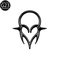Anting Titanium Thorns Heart Nose Ring Piercing Stud Grosir Fashion Korea Anting Hoop untuk Wanita Perhiasan Anting Daith Halloween