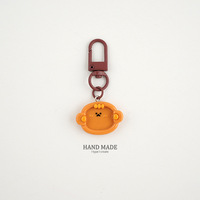 Pendentif Assiette de Petit-Déjeuner Imprimée UV KC166, Jouet Alimentaire Amusant, Porte-clés Métallique Fait Main, Accessoire de Sac à Dos Cœur de Fille, Couple