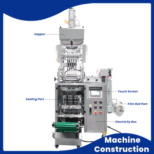 Máquina de empaque de sachés de sal y pimienta 5g Ajo-Polvo de chili Granulos Especias Pequeña automática 4 lados sellados - Product Image 3