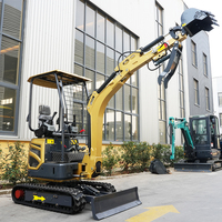 Mini-excavatrice hydraulique EACHAN Euro 5 Diesel 1,8 tonne, micro-pelle à chenilles en caoutchouc tout-terrain pour jardin, petite pelle à queue zéro