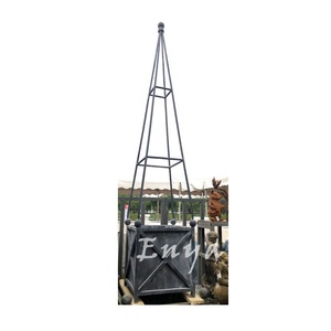 Vertical Garden Plant Pot <strong>Planter</strong> with Metal <strong>Trellis</strong> Obelisk <strong>Large</strong> Outdoor Steel Iron CLASSIC Square Support Green Patio Decor - Product Image 3