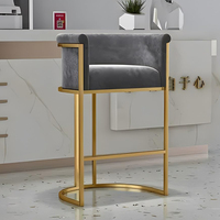 Chaise de cuisine rembourrée en forme de U en nid d'abeille chaude tabourets de bar en velours tabourets de bar en métal or haut luxe pour la maison hôtel mariage