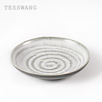 Service de table en céramique gris moucheté minimaliste nordique, assiettes en porcelaine à glaçure réactive mate, pour hôtels et restaurants, portables et réutilisables