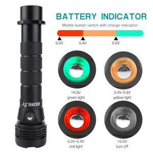 Boruit Đèn Pin <span class=keywords><strong>Led</strong></span> Lặn Dưới Nước Công Suất Cao 3000 Lumens Chuyên Nghiệp Kèm Pin Sạc Pin - Product Image 5