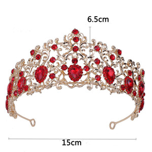 Accessori per capelli da sposa per feste di Festival all'ingrosso Princess Girls Bridal Crown Tiara Glass strass Crown diademi - Product Image 6