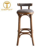 Chaise de restaurant ergonomique en bois massif, siège confortable, tabouret de bar en bois avec repose-pieds pour hôtel, café, bistrot, maison