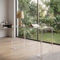 Minimalistischer Luxus-Schreibtisch mit Ästhetischem, Vergilbungsbeständigem Design für Moderne Büros - Transparenter Acryl-Konsolentisch