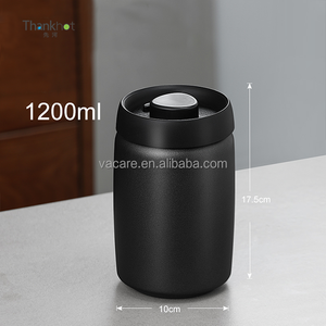 Vacare Drop Proof 304SS Récipient sous vide couleur noire enduite de poudre Conception personnalisée Récipient alimentaire breveté LFGB - Product Image 4