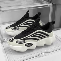 Chaussures de sport légères respirantes à lacets pour hommes 2025, rehaussantes et amortissantes, en maille, vente en gros pour l'extérieur printemps-automne