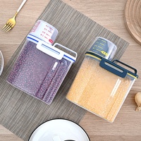 Conteneur de stockage hermétique en PP sans BPA avec tasse graduée, anti-humidité/poussière/insectes, organisateur de cuisine pour légumineuses, céréales sèches, aliments pour animaux de compagnie