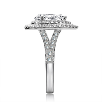 Ensemble de bagues de fiançailles et de mariage en argent sterling 925 avec zircon cubique CZ, taille poire, halo, 2 carats, pour femmes