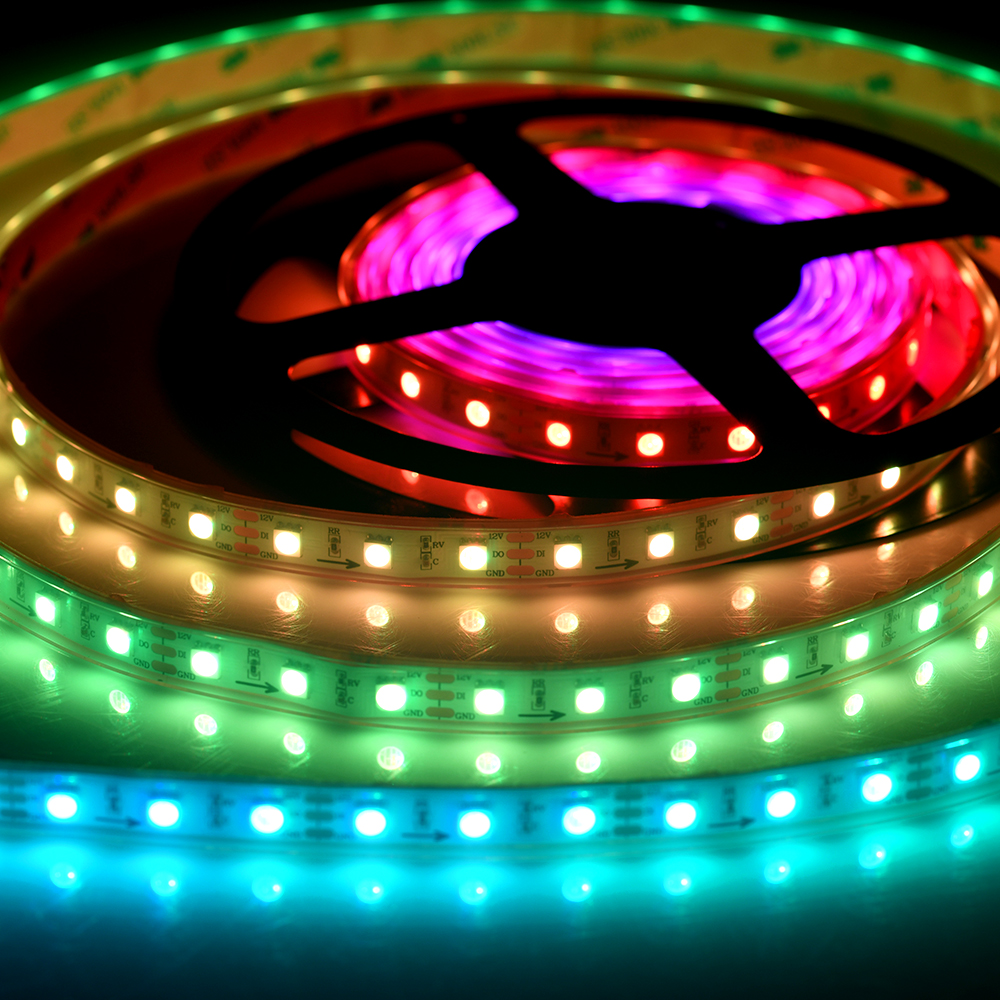 WS2811 Addressable Digital RGB Light 12V Built-in IC 60led Waterproof IP65 IP67 IP68 RGB LED Strip