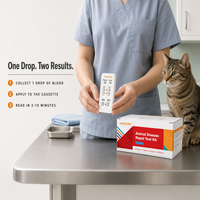 Kit de test rapide double Ag Ab pour le dépistage du virus de la léukémie féline et du virus de l'immunodéficience féline chez le chat (FeLV Ag FIV Ab)