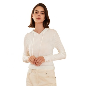 23bc-315 Áo Thun Trùm Đầu Phụ Nữ Giản Dị Của Quần Áo 100% Merino Len Dệt Kim Áo Phụ Nữ Đan Áo Len Len Áo Len - Product Image 1