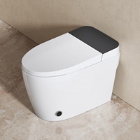 Toilette Intelligente Monobloc Moderne à Chasse d'eau Automatique, Cuvette WC de Salle de Bain Posée au Sol avec Fonctionnalités Intelligentes