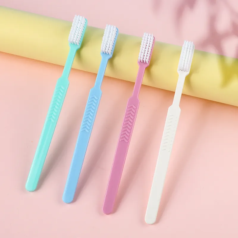 Escova de dentes de plástico personalizada, escova de dentes de plástico de alta qualidade com várias cores