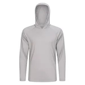 Áo Hoodie Chống Nắng UPF 50 + Cho Nam, Áo Phông Ngoài Trời Dài Tay Leo Núi Chạy Bộ Thể Thao UV