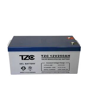 Tzc năng lượng mặt trời chu kỳ sâu Gel pin 12V 100AH 150AH 200AH Pin axít chì với tuổi thọ dài