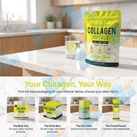 Poudre de peptides de collagène hydrolysé en sachets individuels 30 unités, saveur citron-lime, supplément multi-collagène pour cheveux, peau et ongles, fournisseur OEM