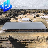 Construction de hangar industriel, atelier, ferme ou entrepôt pratique en structure légère préfabriquée à faible coût