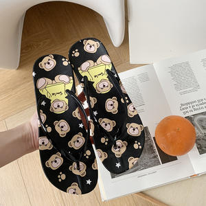 Tongs d'été pour femmes tongs à motif mignon pantoufles de plage d'été mode pantoufles à fond souple chaussures de Style de marche simples - Product Image 5